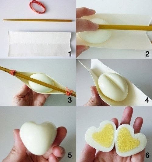 Как сделать яйцо в форме сердца?