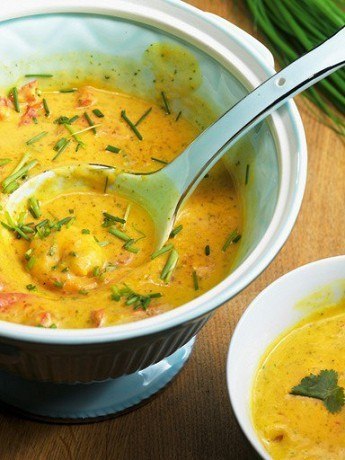 Тыквенный суп со вкусом карри.