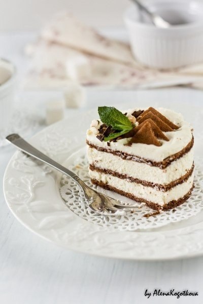 Пирожное с маскарпоне и белым шоколадом "BLACK&WHITE"