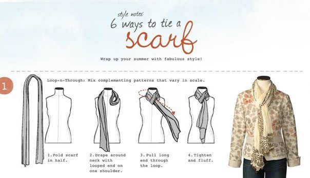 6 способов завязывать шарф