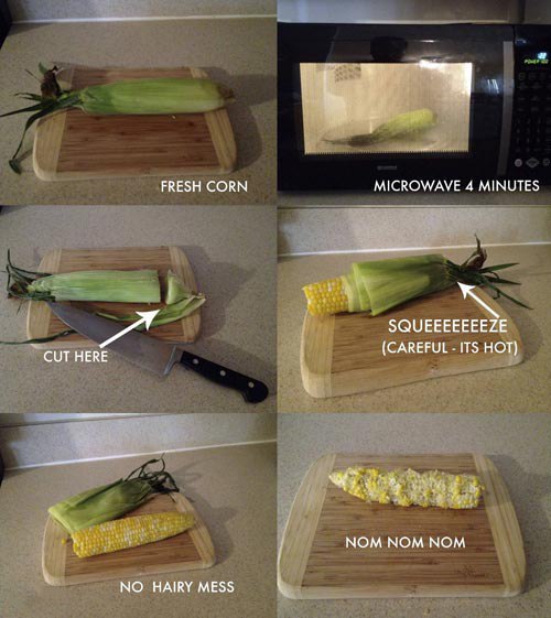 Как быстро очистить и приготовить кукурузу.