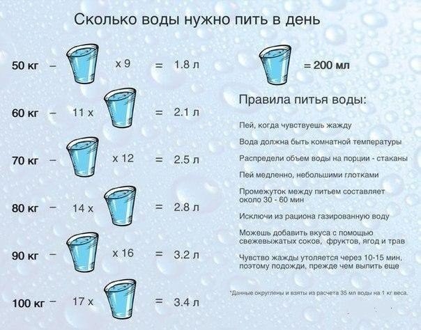 Сколько воды в день нужно пить летом ?