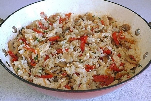 Рис жасмин с овощами и курицей