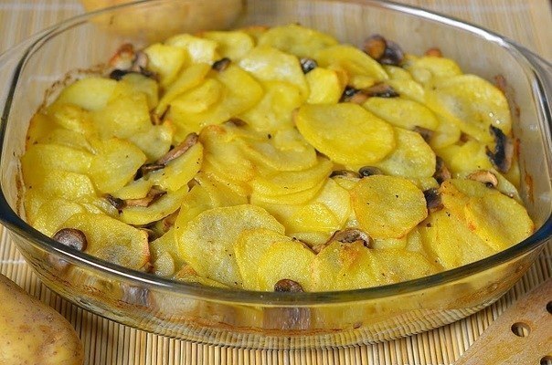 Картошка с грибами в сливках 